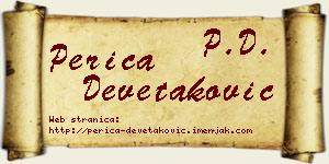Perica Devetaković vizit kartica
